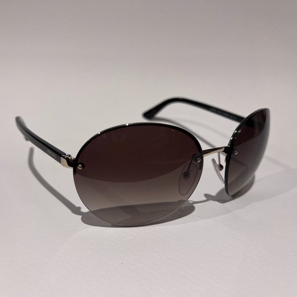 PRADA Black Semi-Rimless Gradient Sunglasses - Picture 6 of 10